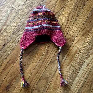 Elan Blanc Multi-Color Knit Earflap Beanie – Peruvian Chullo Style